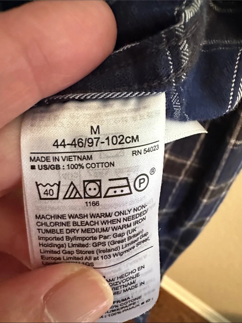 Banana Republic Navy and White Plaid Button-Down Shirt